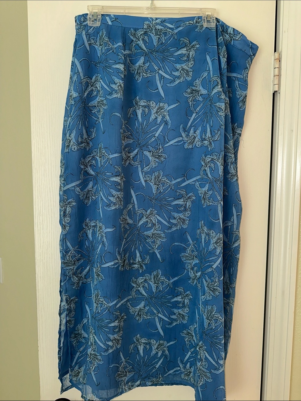 Style & Co. Blue Floral Swim Sarong Wrap